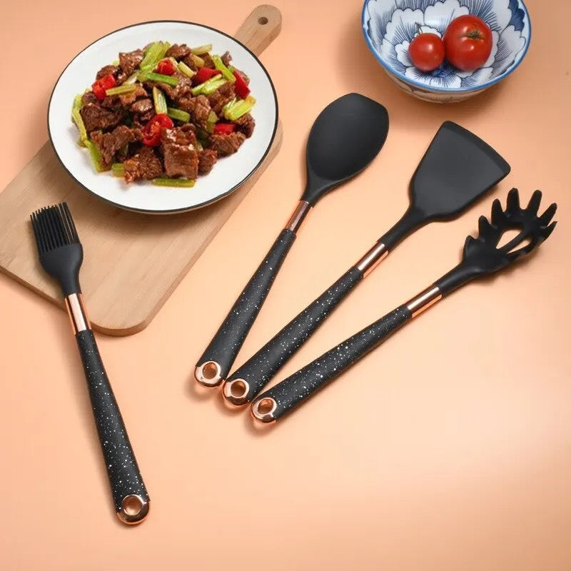 Black Kitchenware Set Silicone Material 13 piece sets