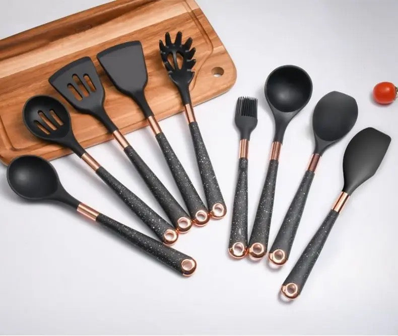 Black Kitchenware Set Silicone Material 13 piece sets