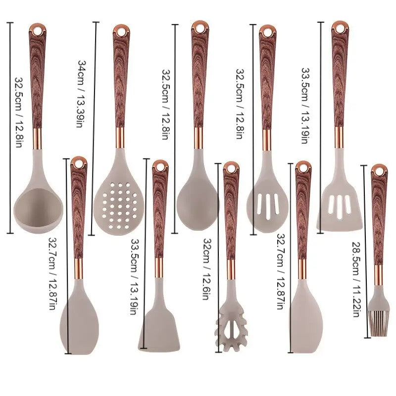 Black Kitchenware Set Silicone Material 13 piece sets