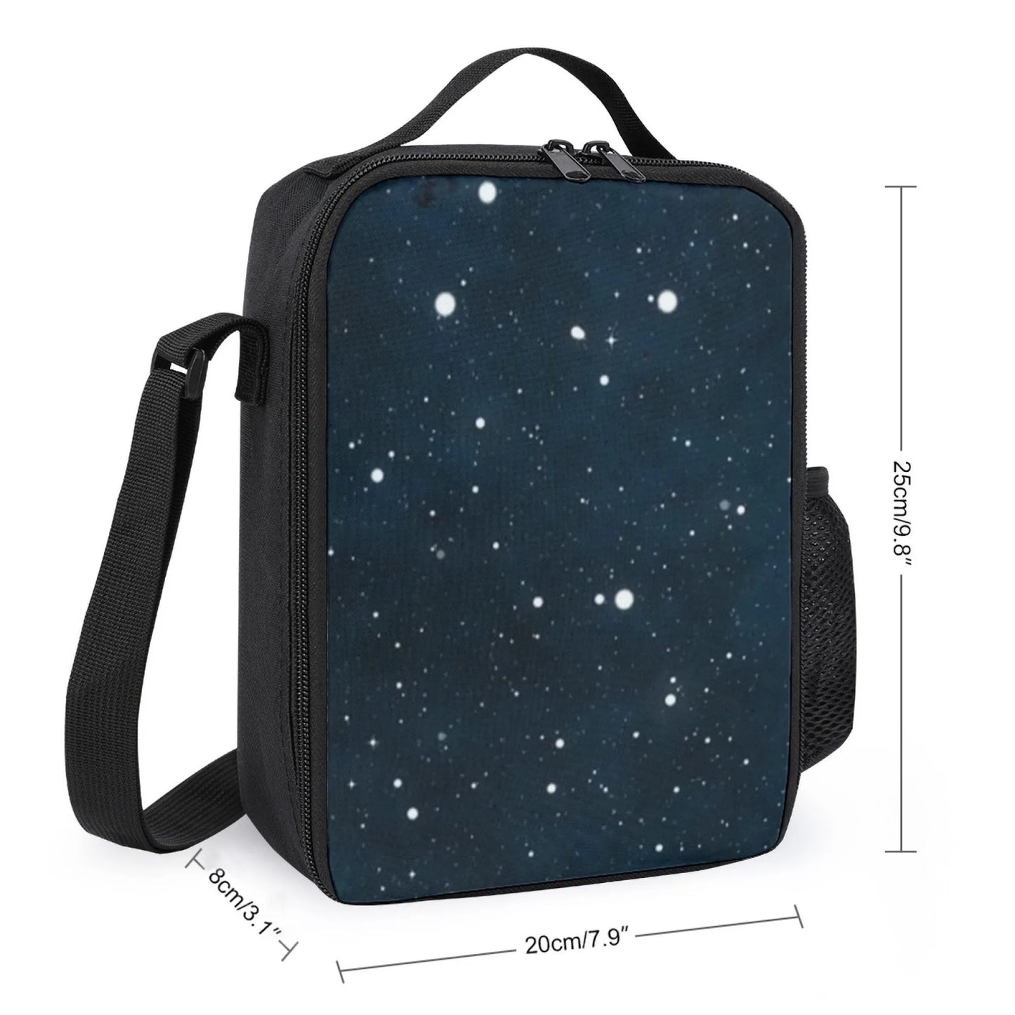 Insulated Lunch Bag, Oxford Cloth, Elegant Starry Sky Pattern, Perfect for School/Picnic/Outdoor/Daily Use