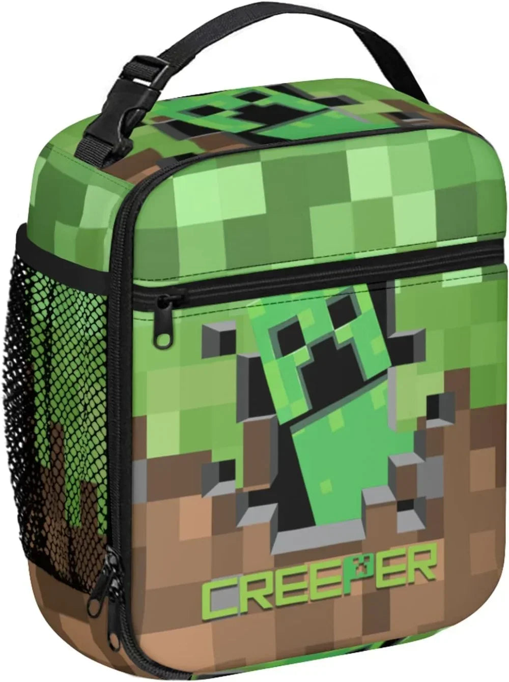 Pixel Game Lunch Box Reusable Portable Lunch Bag Insulated Bags for High-capacity Work School Picnics