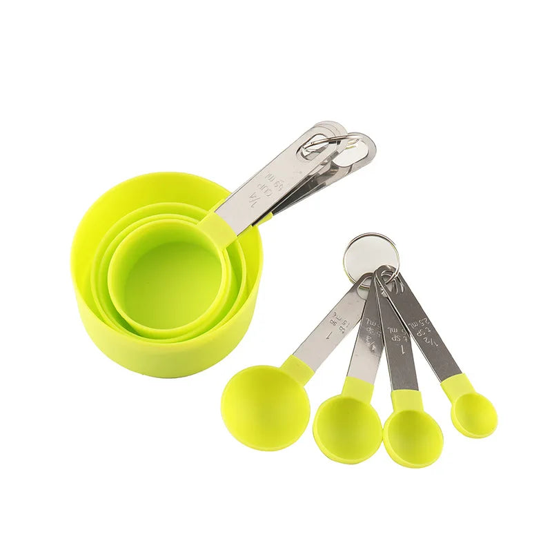 Measuring Cups & Spoons 8PCS Set For Baking Cooking Measuring Cooking Utensils Stainless Steel Handle