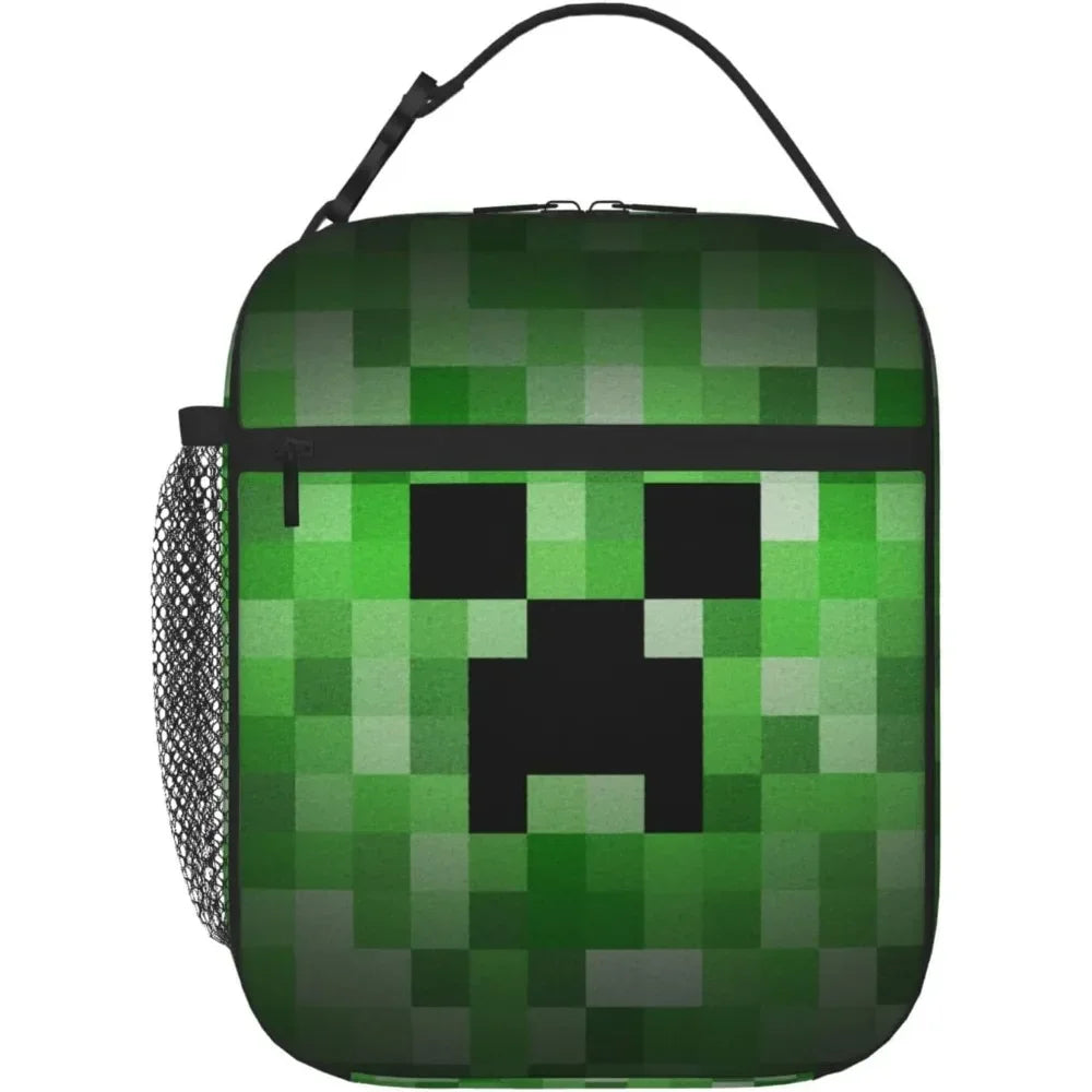 Pixel Game Lunch Box Reusable Portable Lunch Bag Insulated Bags for High-capacity Work School Picnics