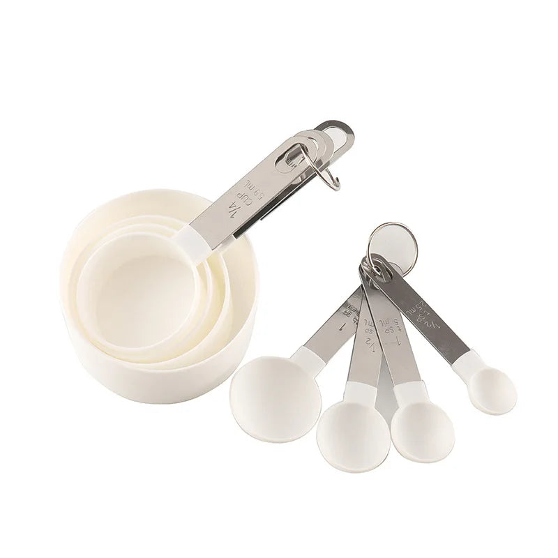 Measuring Cups & Spoons 8PCS Set For Baking Cooking Measuring Cooking Utensils Stainless Steel Handle