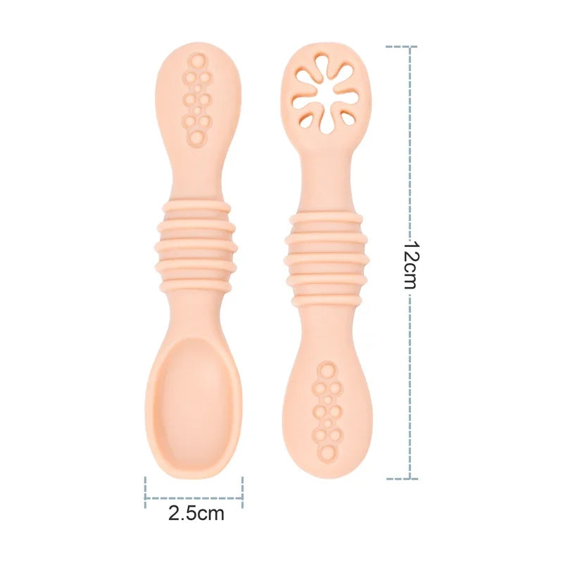 Baby / Toddler Tableware Silicone Baby Sucker Silicone Dining Plate Rice Spoon Set Cute Cartoon Children Dishes Smile Face Retro Kid Bowl