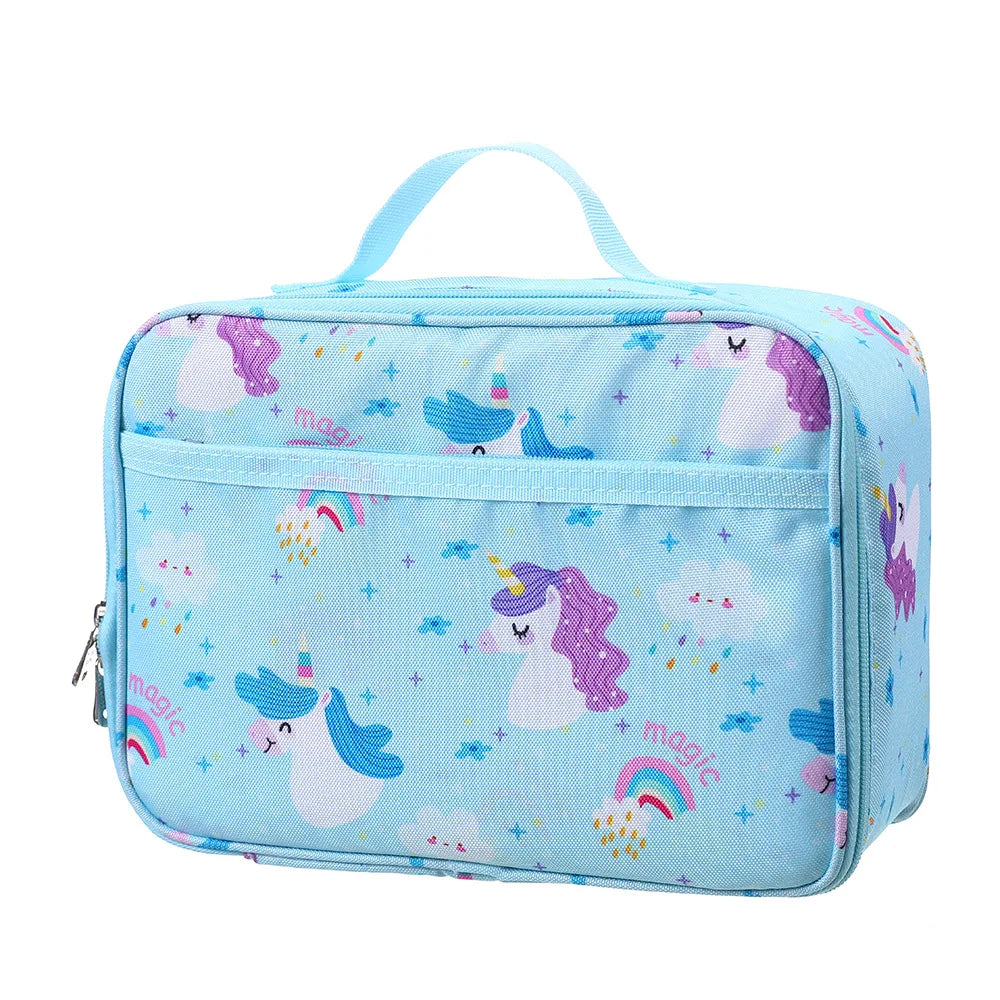 Lunch Bag for Kids Cartoon Rainbow Unicorn Lunch Bag Picnic Food Bag Student School Bento Bag