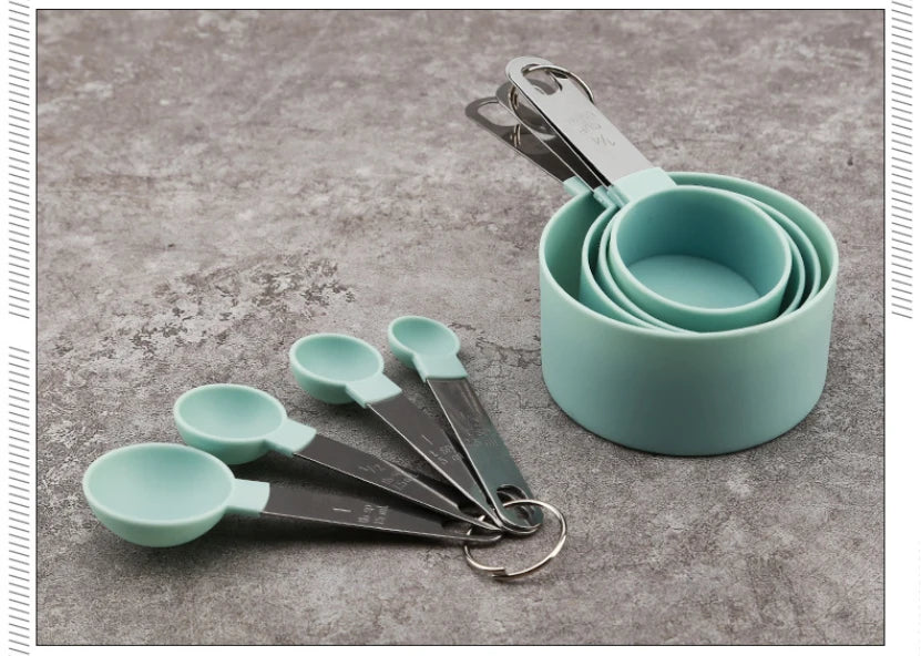 Measuring Cups & Spoons 8PCS Set For Baking Cooking Measuring Cooking Utensils Stainless Steel Handle