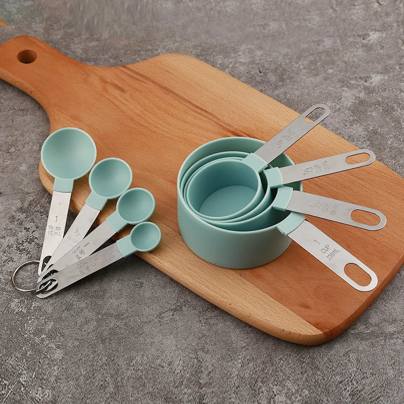 Measuring Cups & Spoons 8PCS Set For Baking Cooking Measuring Cooking Utensils Stainless Steel Handle