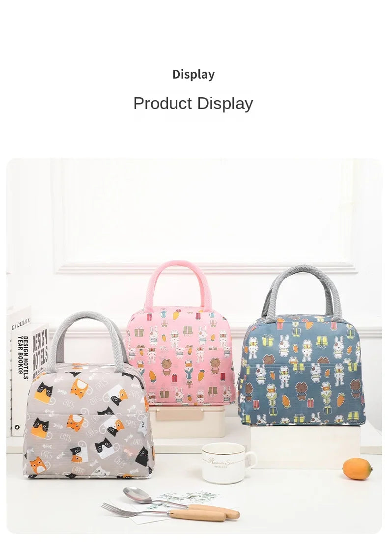 Portable Lunch Bags Thermal Insulation Lunch Box Storage Bag Children's School Lunch Box Bag Picnic Storage Large Capacity