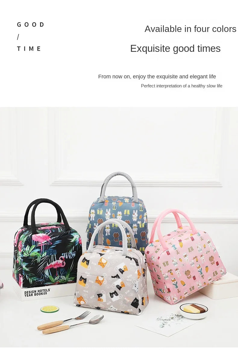 Portable Lunch Bags Thermal Insulation Lunch Box Storage Bag Children's School Lunch Box Bag Picnic Storage Large Capacity