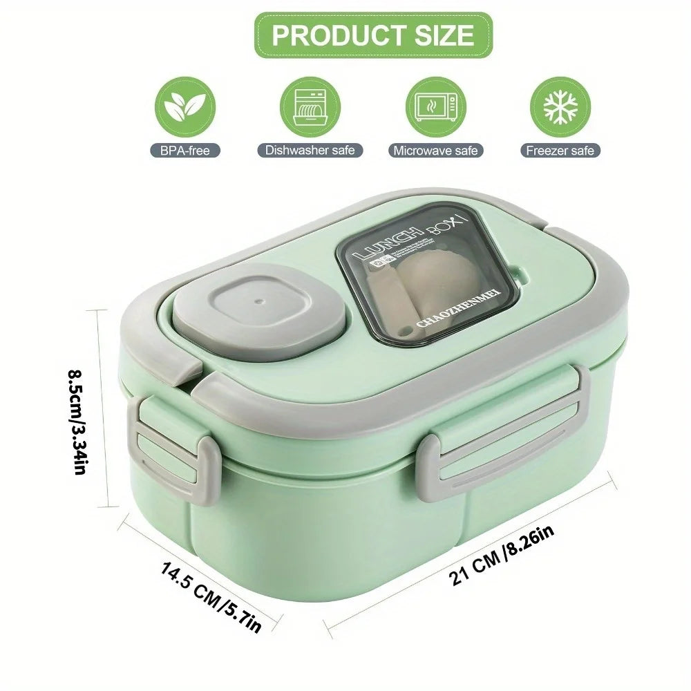 1PC Convenient Insulated Lunch Box, European Oval Sealed Fresh-keeping Lunch Box, Double-layer Household Bento Box