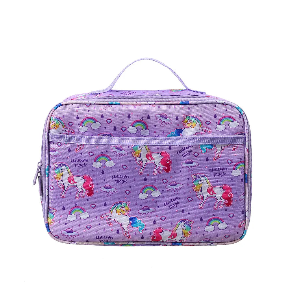 Lunch Bag for Kids Cartoon Rainbow Unicorn Lunch Bag Picnic Food Bag Student School Bento Bag