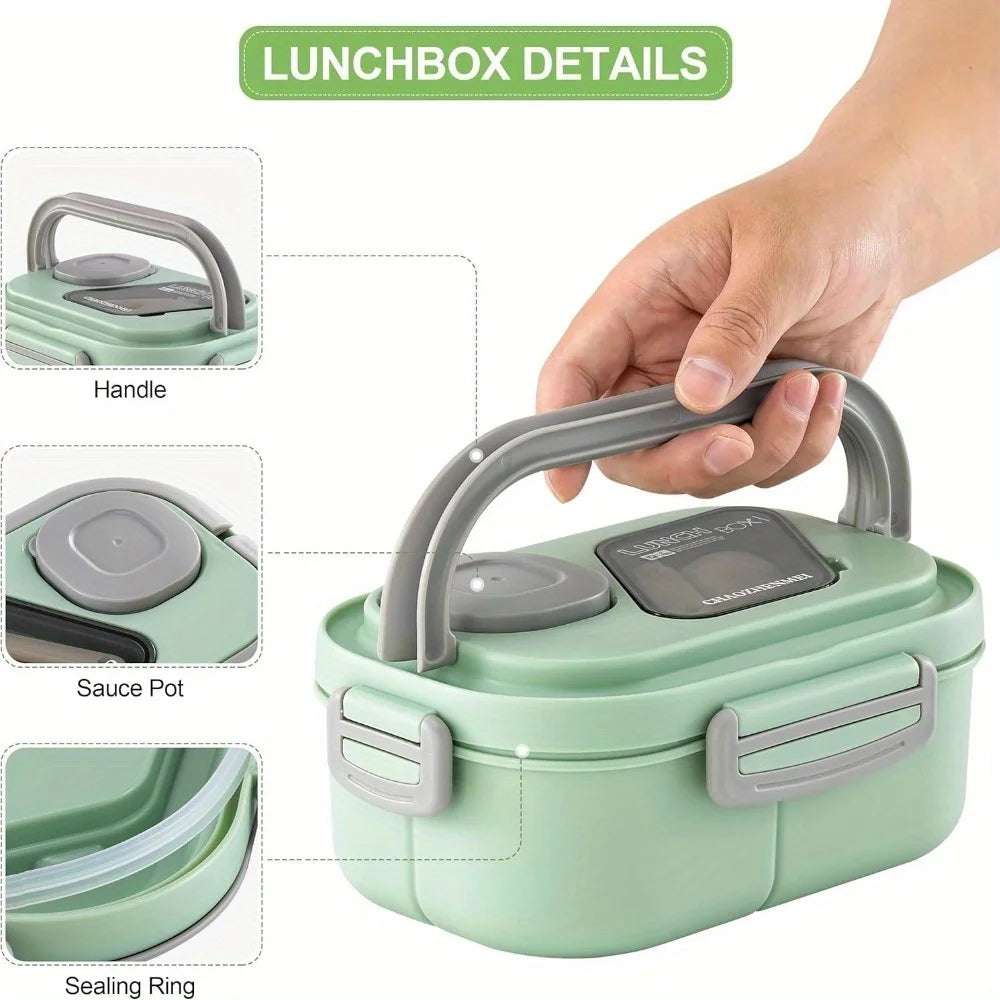 1PC Convenient Insulated Lunch Box, European Oval Sealed Fresh-keeping Lunch Box, Double-layer Household Bento Box
