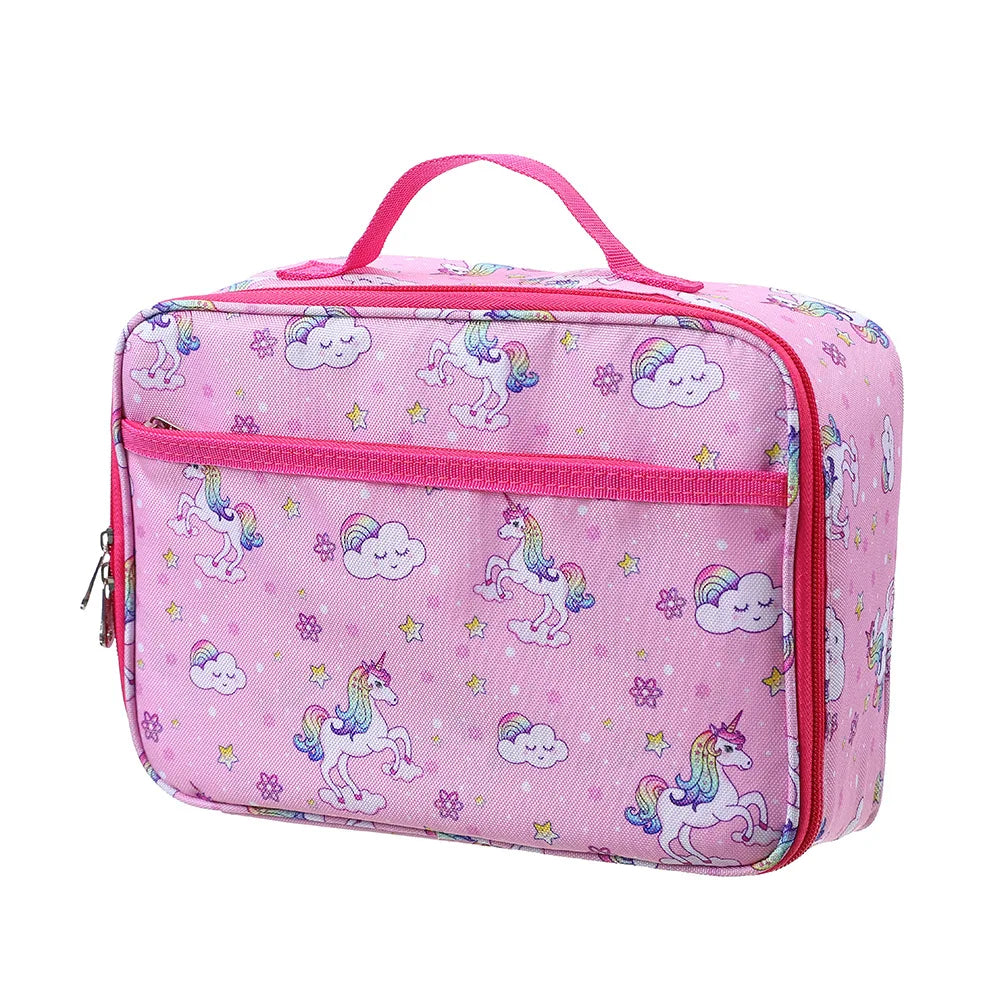 Lunch Bag for Kids Cartoon Rainbow Unicorn Lunch Bag Picnic Food Bag Student School Bento Bag