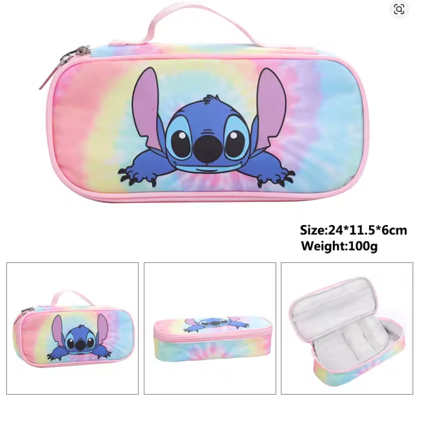 Stitch Primary lunch Bag with pencil case Children's Cartoon Boys Girls Cartoon lunch Bag