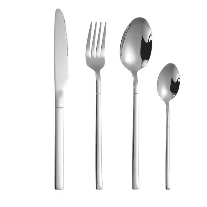 16/24pcs Silver stainless steel tableware set Hotel Western steak knife fork spoon dessert spoon home delicate tableware
