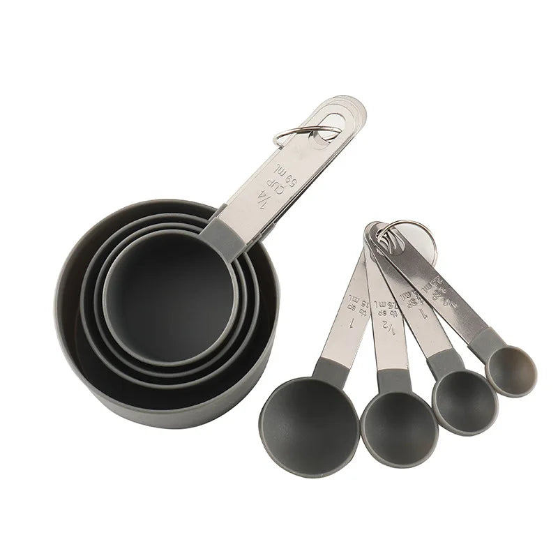 Measuring Cups & Spoons 8PCS Set For Baking Cooking Measuring Cooking Utensils Stainless Steel Handle
