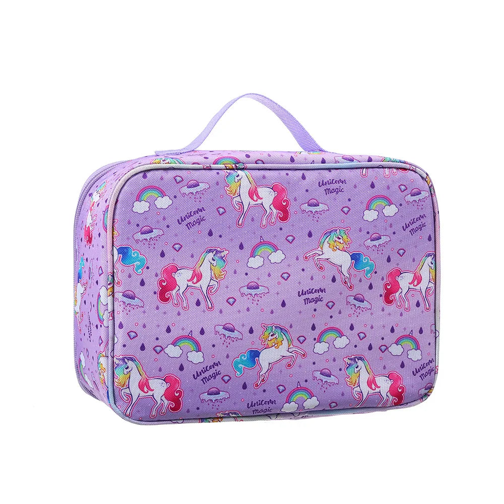 Lunch Bag for Kids Cartoon Rainbow Unicorn Lunch Bag Picnic Food Bag Student School Bento Bag
