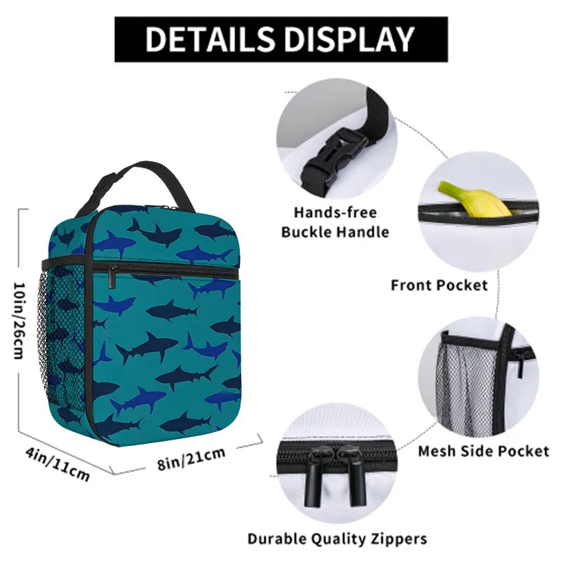 Shark Handheld Insulation Lunch Bag for Boy/Girls Best Gifts 3D Cartoon Portable Lunch Box Bag Picnic Bag