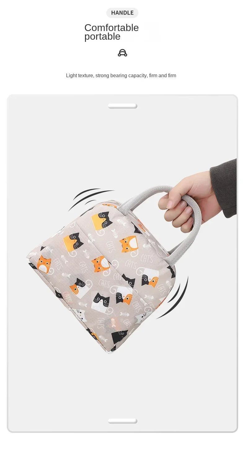 Portable Lunch Bags Thermal Insulation Lunch Box Storage Bag Children's School Lunch Box Bag Picnic Storage Large Capacity