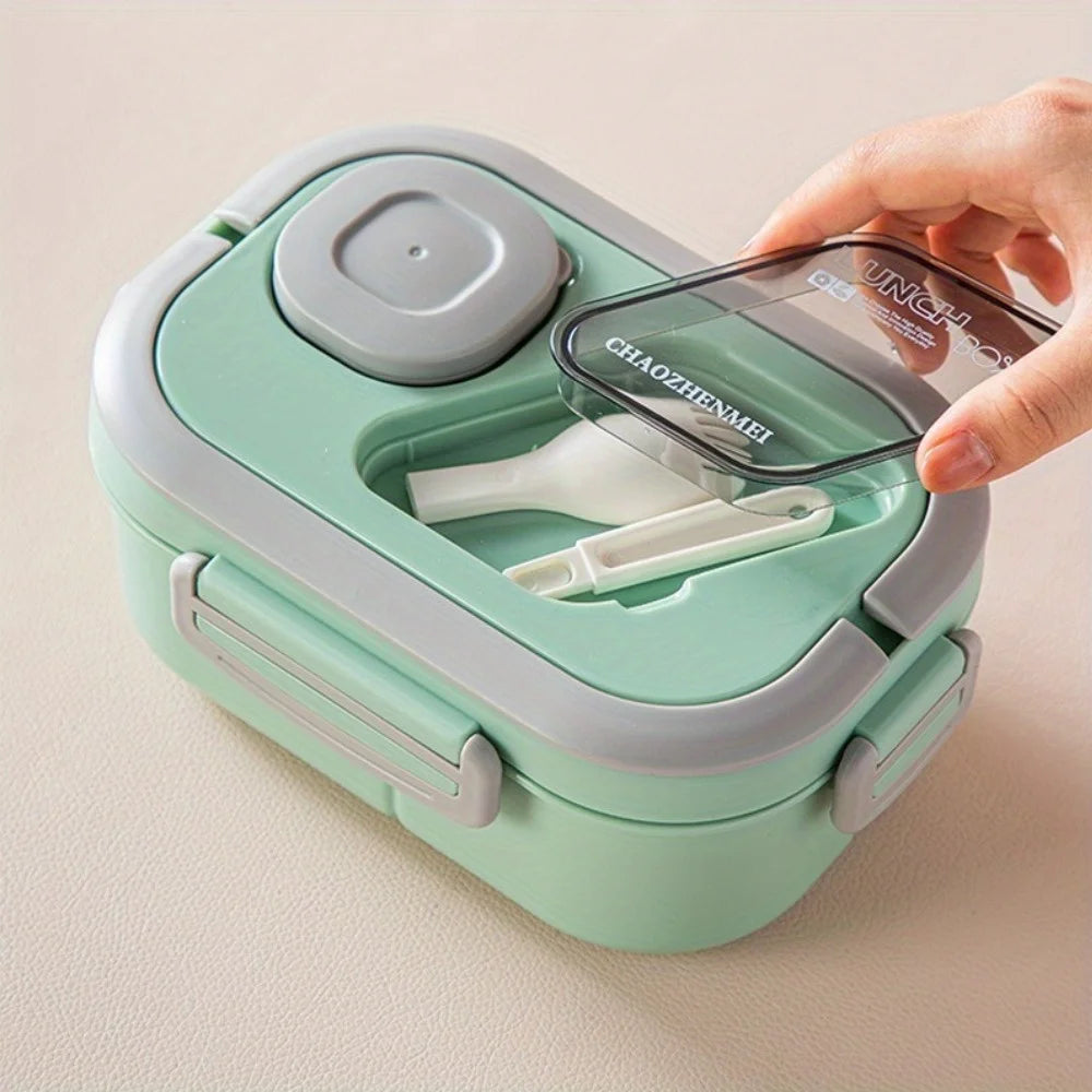 1PC Convenient Insulated Lunch Box, European Oval Sealed Fresh-keeping Lunch Box, Double-layer Household Bento Box