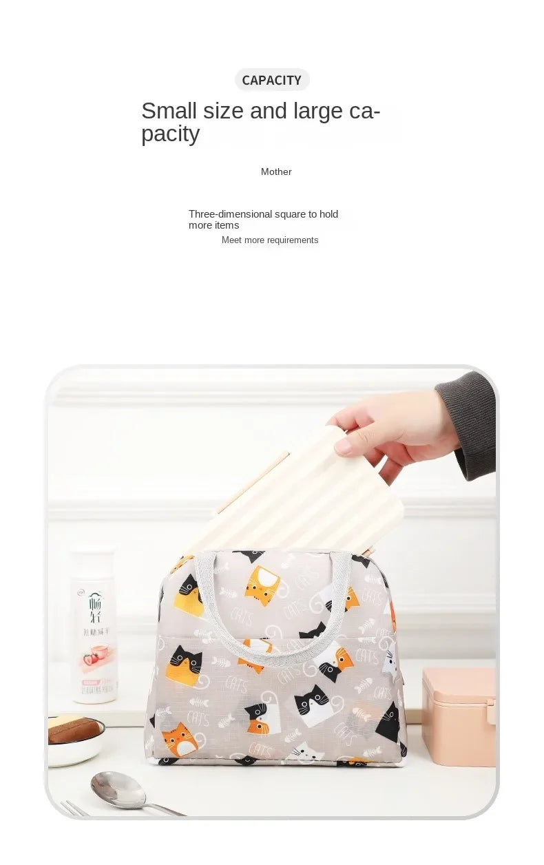 Portable Lunch Bags Thermal Insulation Lunch Box Storage Bag Children's School Lunch Box Bag Picnic Storage Large Capacity