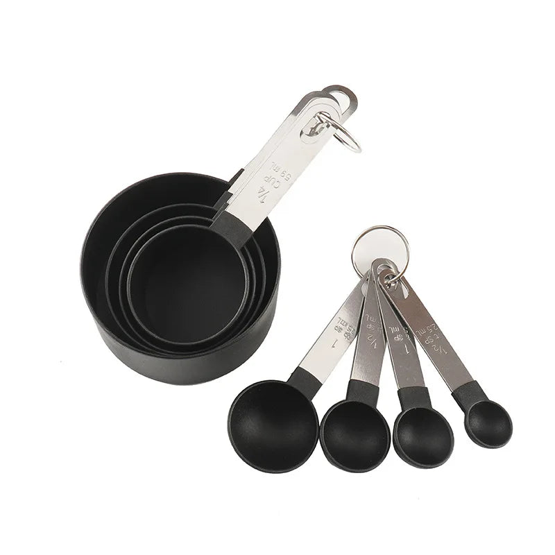Measuring Cups & Spoons 8PCS Set For Baking Cooking Measuring Cooking Utensils Stainless Steel Handle