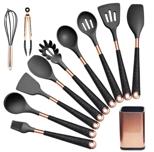 Black Kitchenware Set Silicone Material 13 piece sets
