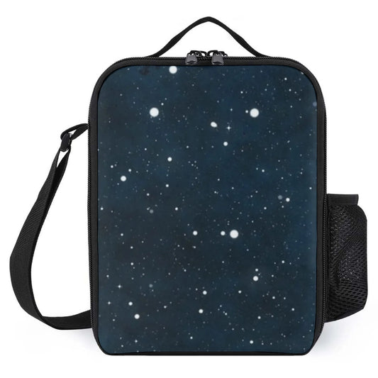 Insulated Lunch Bag, Oxford Cloth, Elegant Starry Sky Pattern, Perfect for School/Picnic/Outdoor/Daily Use