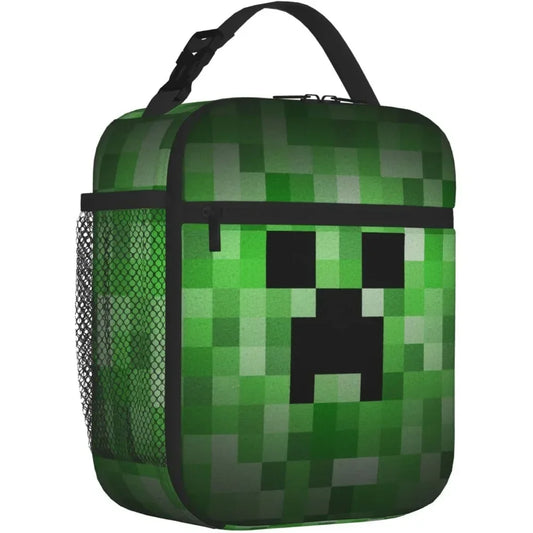 Pixel Game Lunch Box Reusable Portable Lunch Bag Insulated Bags for High-capacity Work School Picnics