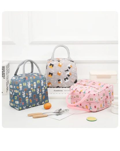Portable Lunch Bags Thermal Insulation Lunch Box Storage Bag Children's School Lunch Box Bag Picnic Storage Large Capacity