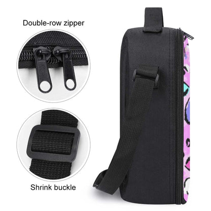 insulated Colorful Heart Pattern Lunch Bag, Oxford Cloth Material,  Ideal for School/Picnic/Outdoor/Daily Use