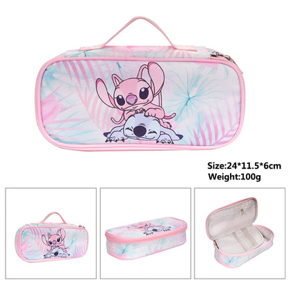 Stitch Primary lunch Bag with pencil case Children's Cartoon Boys Girls Cartoon lunch Bag