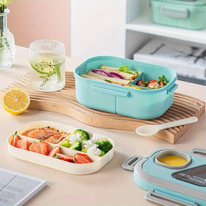 1PC Convenient Insulated Lunch Box, European Oval Sealed Fresh-keeping Lunch Box, Double-layer Household Bento Box