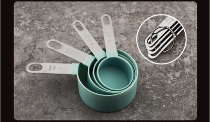 Measuring Cups & Spoons 8PCS Set For Baking Cooking Measuring Cooking Utensils Stainless Steel Handle
