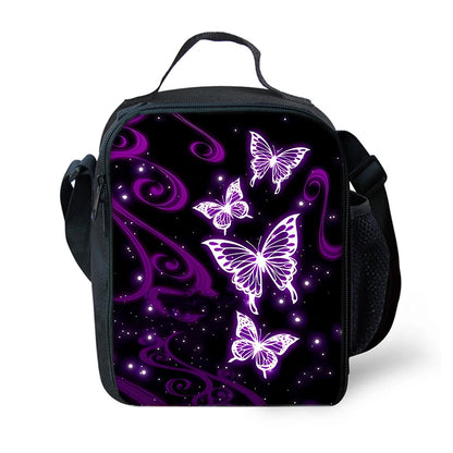 Butterfly Shoulder Strap Insulated Lunch Bags Women Kids Picnic Food Preservation Lunch Box Bag Thermal