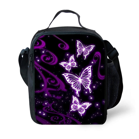 Butterfly Shoulder Strap Insulated Lunch Bags Women Kids Picnic Food Preservation Lunch Box Bag Thermal