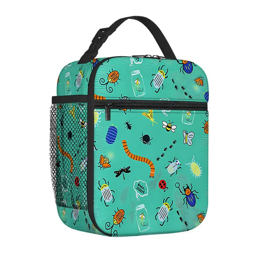 Insect Print Handheld Insulation Lunch Bag for Boy/Girls Best Gifts 3D Cartoon Portable Lunch Box Bag Picnic Bag