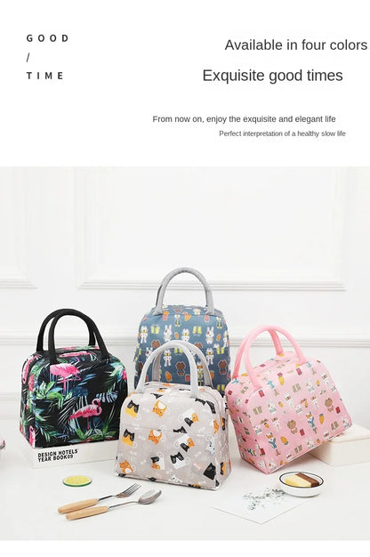 Portable Lunch Bags Thermal Insulation Lunch Box Storage Bag Children's School Lunch Box Bag Picnic Storage Large Capacity