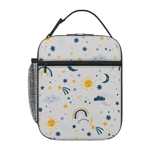 Sky Print Handheld Insulation Lunch Bag for Boy/Girls Best Gifts 3D Cartoon Portable Lunch Box Bag Picnic Bag